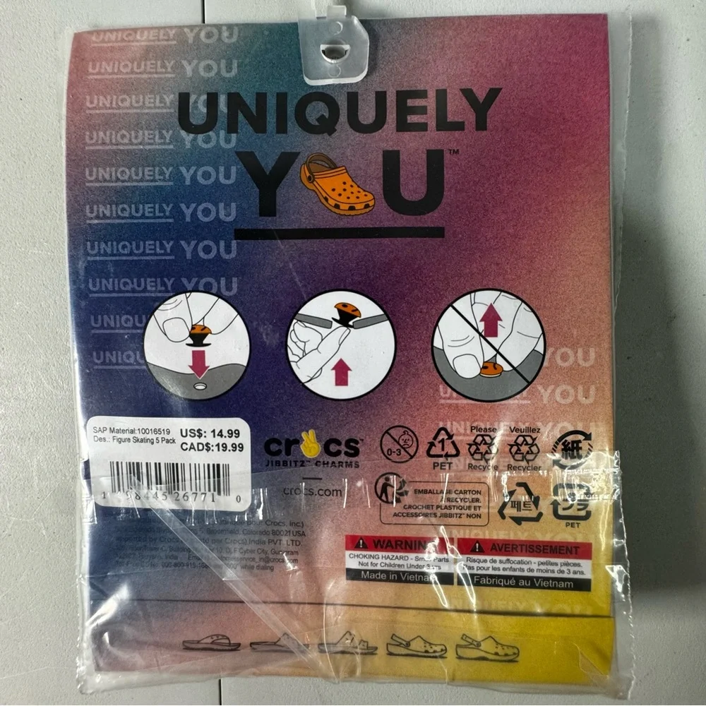 Crocs Jibbitz Multipack‎ Winter Ice Figure Skating Charms Girly Uniquely You 5